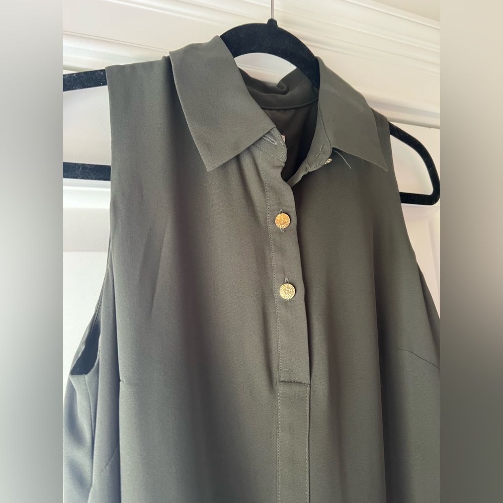 Dark Green Anne Klein Dress with Pockets